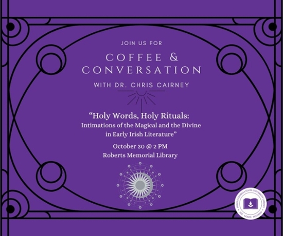 Flyer for Coffee & Conversation with Dr. Chris Cairney.